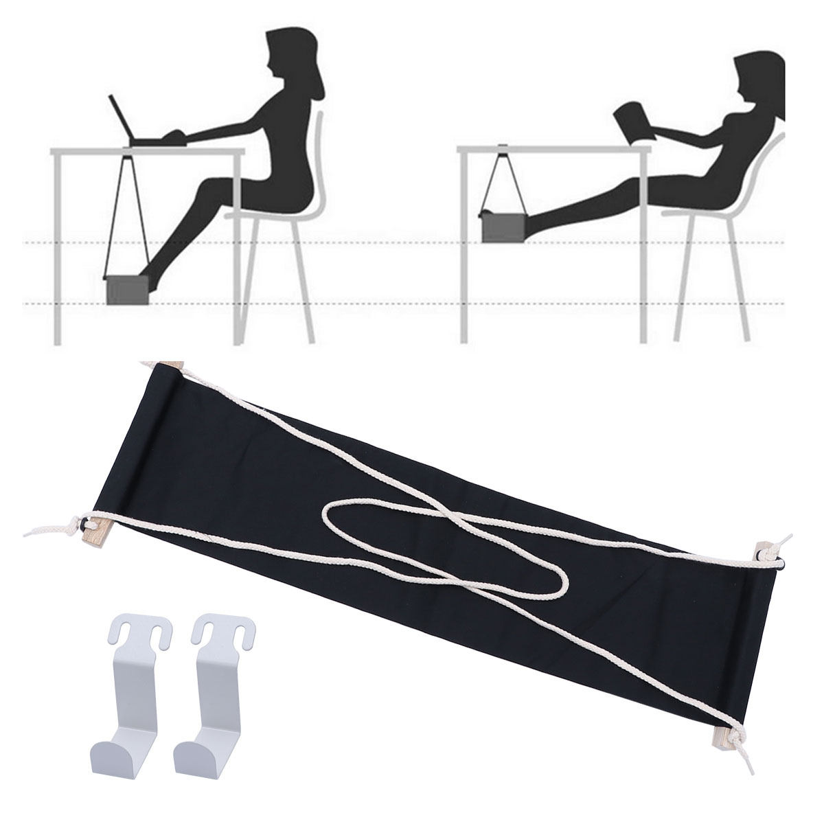 Footrest Under Desk - Alas Kaki Portabel yang Dapat Dilipat