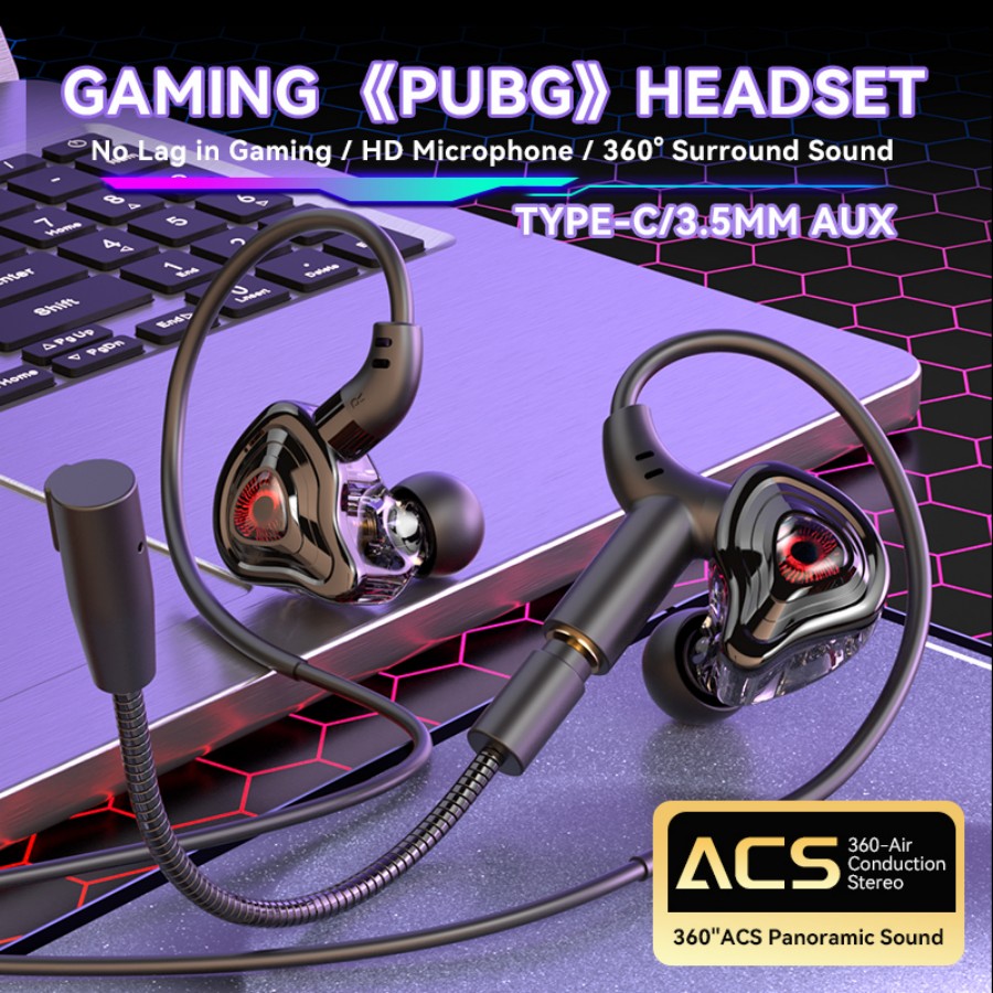 Esports Gaming Gear - Headset Gaming Esports Suara Surround 360°